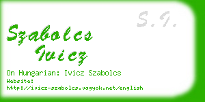 szabolcs ivicz business card